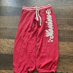 Indiana University Kids' Red Fleece Sweatpants with Drawstring Waist